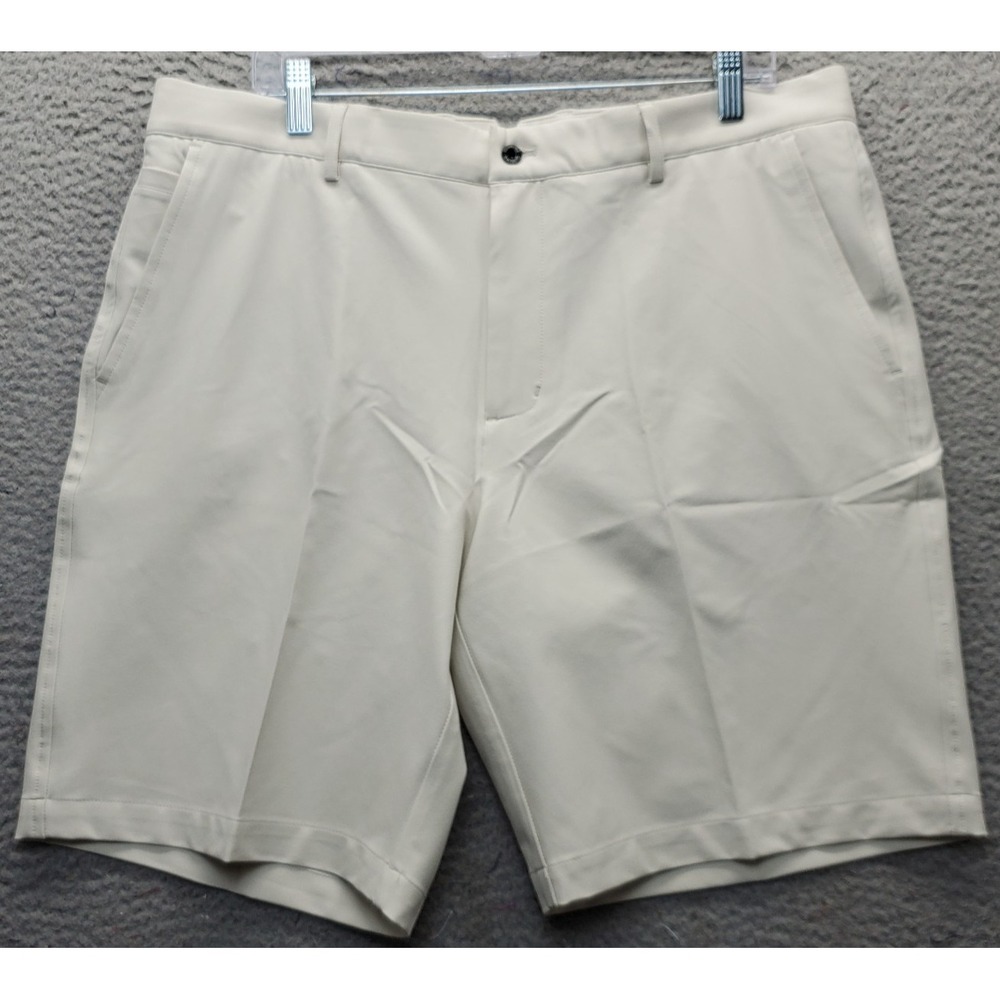 Dunning Golf Shorts Mens 36 Tan Player Fit Woven Performance Stretch Flat Front